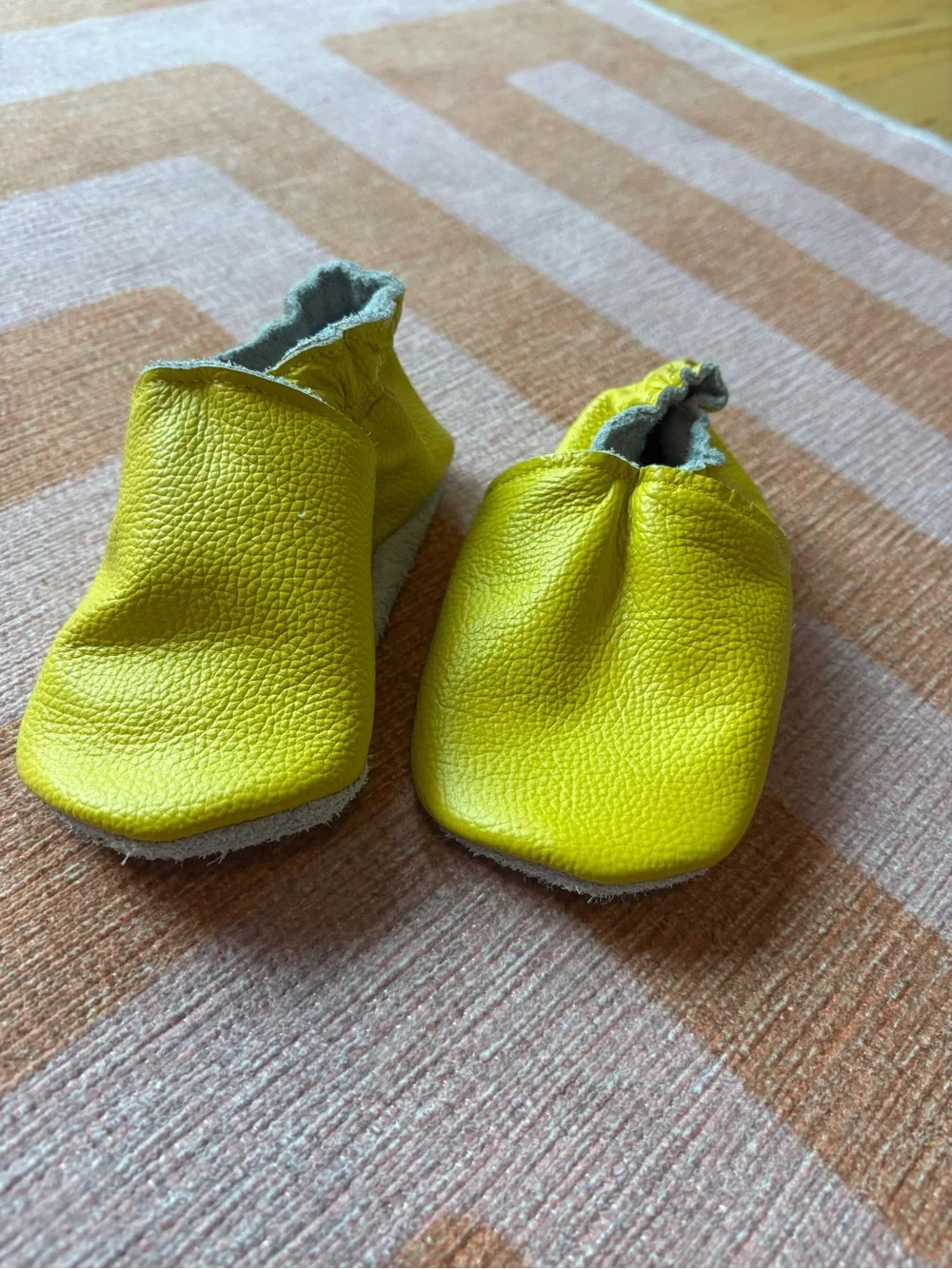 Yellow Kids Leather Slip-On Shoes